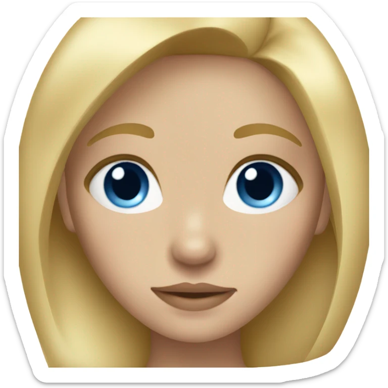 A girl with blonde hair and blue eyes sticker