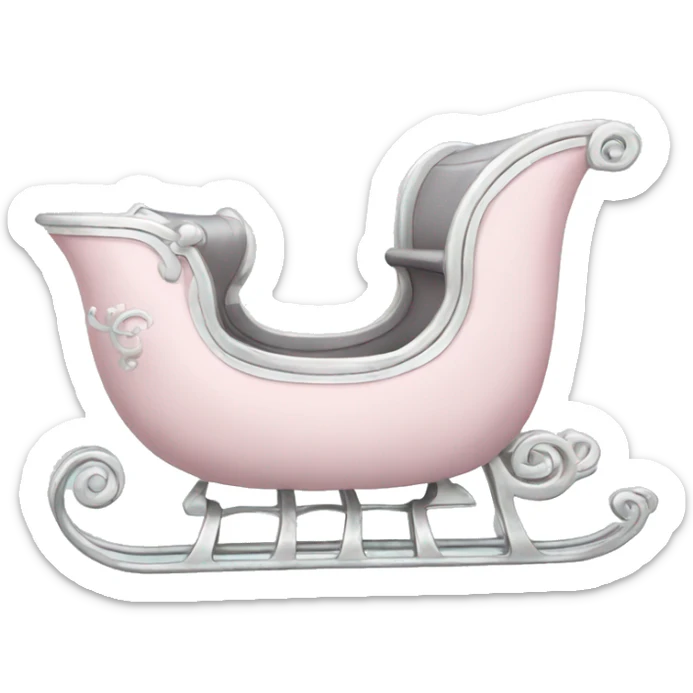 pale pink sleigh with silver  sticker
