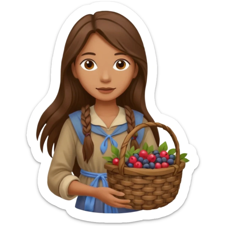 A gatherer woman carrying a woven basket of roots and berries.


















 sticker