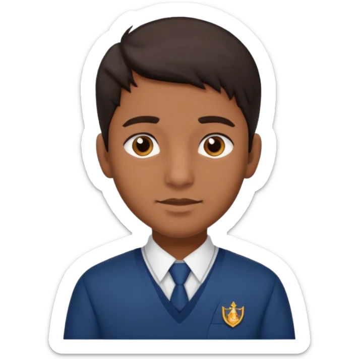 Indian male high school student brown skin dark hair sticker