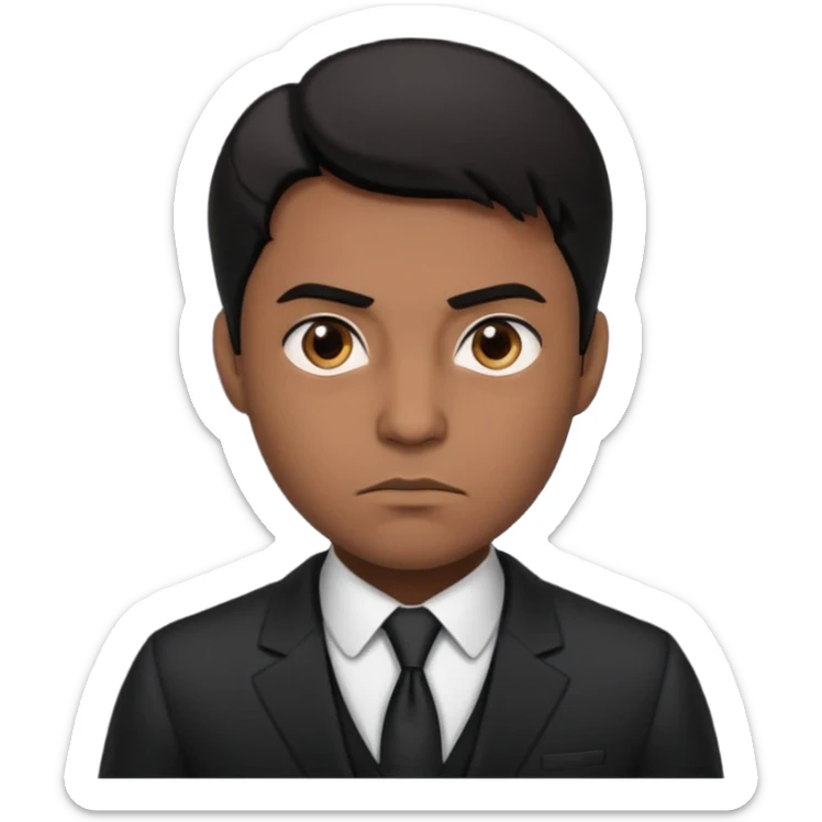 cool professional brown skin black hair male lawyer sticker