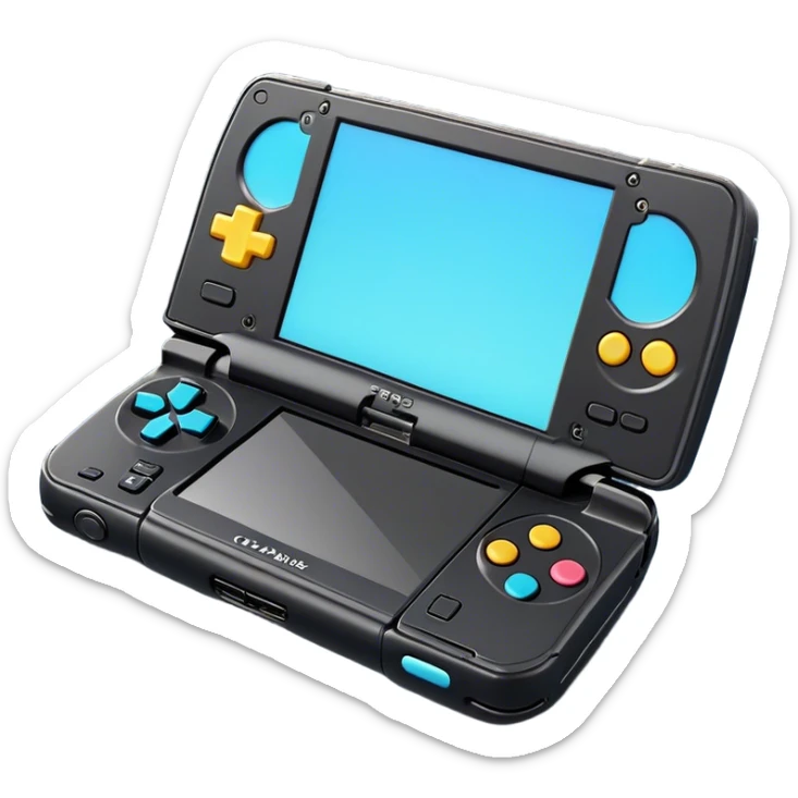 Clash of Clans aesthetic: Cinematic Playful PlayStation Portable (PSP) Portrait Emoji, rendered in a 3D vector-style similar to standard emojis with minimal shading and bold, simplified shapes. A compact, distinct form with signature details, softly glowing with a cutting-edge console technology charm. Simplified yet unmistakably iconic, highly detailed and consistent, glowing with a soft radiance and high shine. Stylized with a touch of technological advancement and a soft glowing outline, capturing the essence of a beloved gaming relic with a friendly, playful manner! sticker