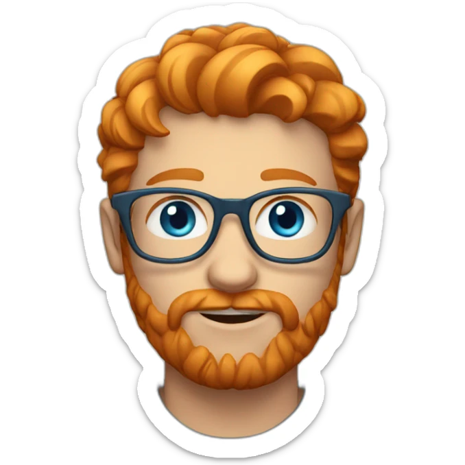 Ginger glasses blue eyes sticker