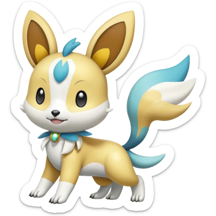Emolga-Pachirisu-Oshawott-Buizel-Meloetta-Pokémon-Fakémon-fusion, full body sticker