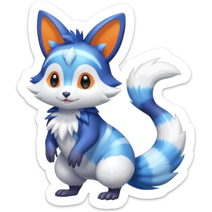 Shiny Exotic Colorful Gradients Furret-Meowstic-Zangoose-Hybrid (Full body) sticker