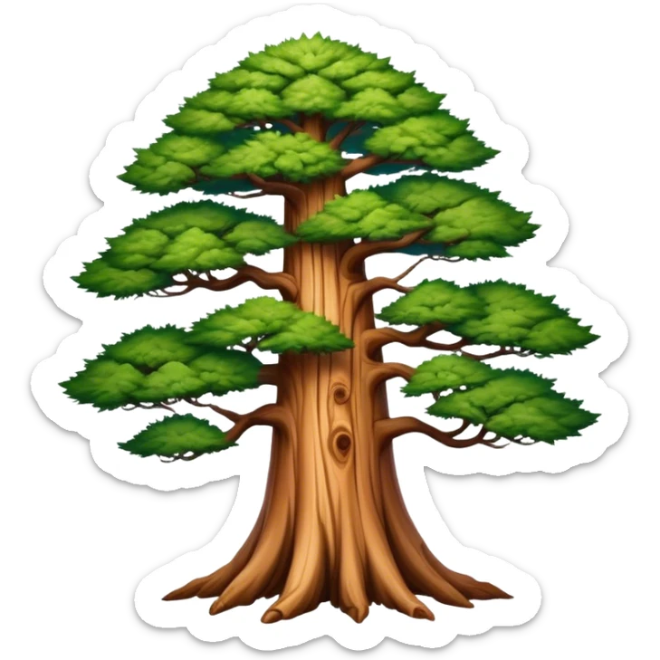 Cinematic Realistic depiction of a majestic Lebanese cedar tree, rendered with intricately detailed bark and lush, vibrant foliage, set against a softly lit, ethereal backdrop that emphasizes its national symbolism sticker