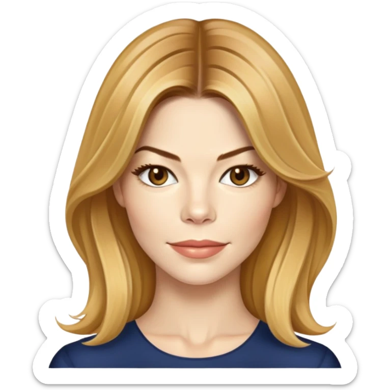 Michelle Monaghan with honey blonde hair, female actress portrait sticker