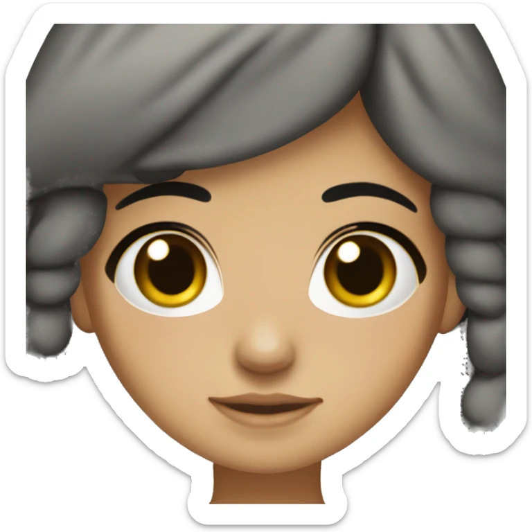 Isabelle Cazares, a mexican girl with light skin, black hair and freckles  sticker