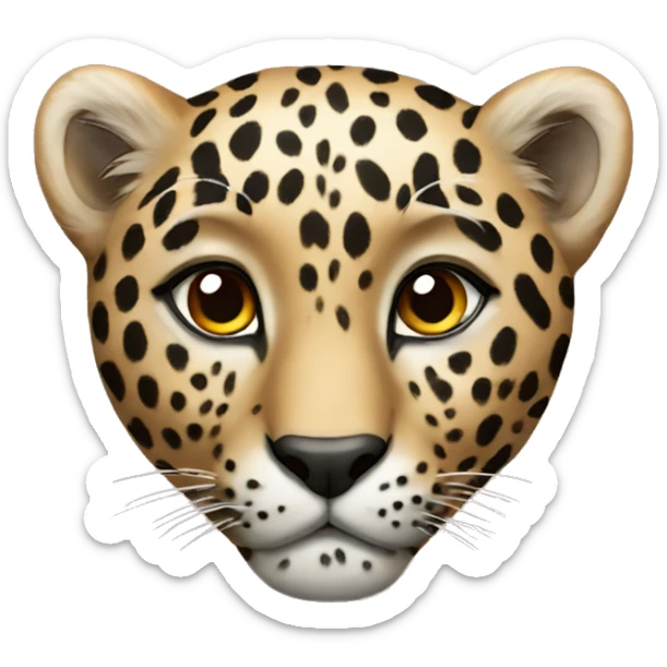 leopard heart sticker