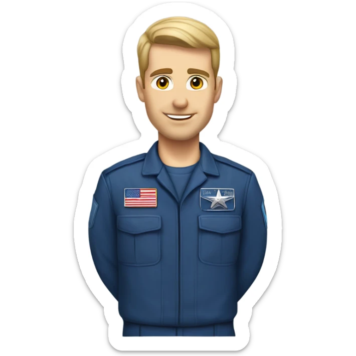 United States, Air Force military mechanic Caucasian male sticker