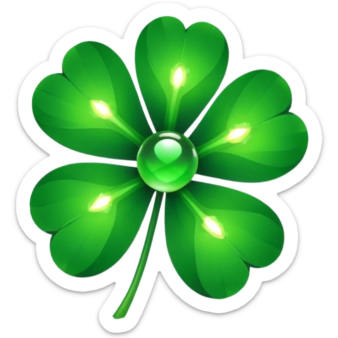 real cosmos star, but with clover, to make star look like lucky star, but main point is star, make it more star like real star emoji, make star with 5 edges sticker