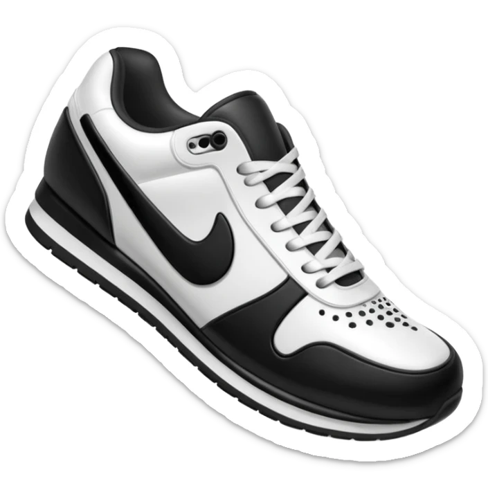 3D Apple-style emoji of a sneaker pressing on the ground, leaving a clear shoe print under it. Rounded, glossy, smooth, soft shadows, white background.

 sticker