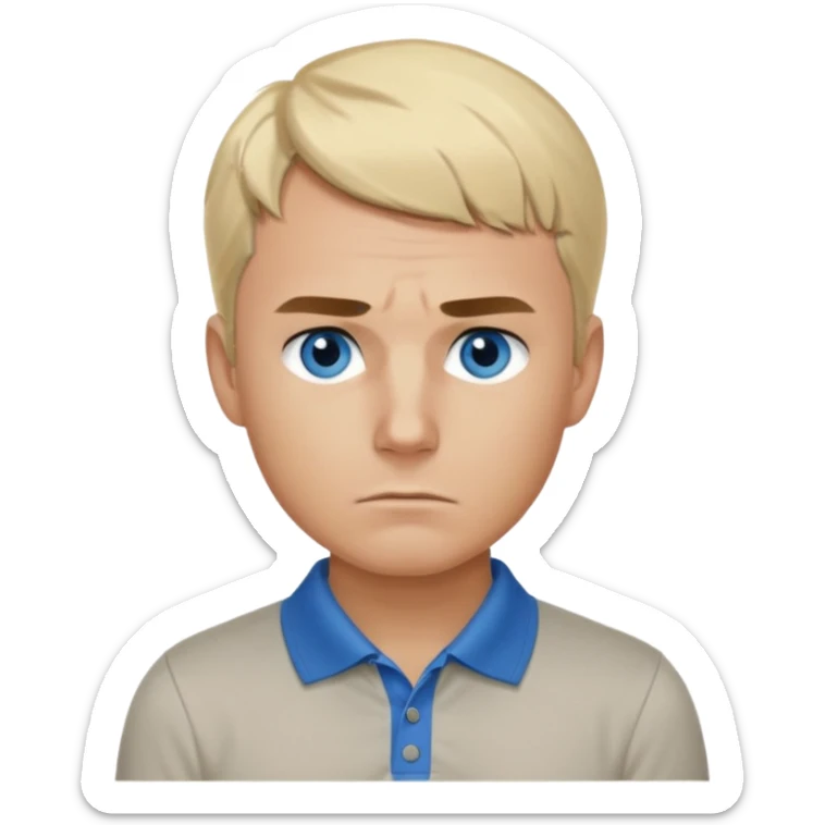Charlie kirk with blonde hair and Blue eyes on epstein island but make hi really look like Charlie kirk sticker