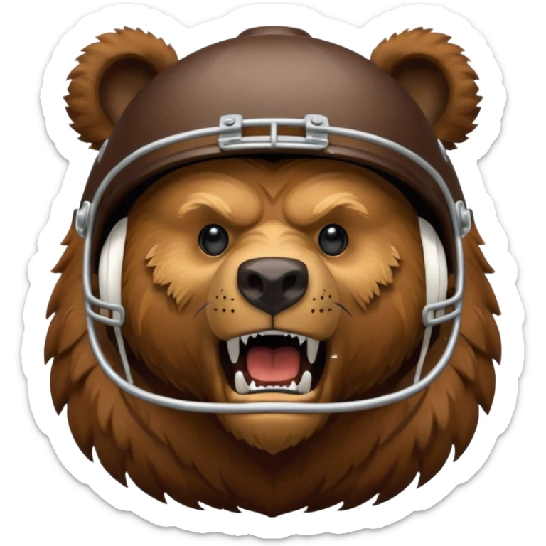 Generate a cartoon like Grizzly Bear logo for a high school football team  sticker