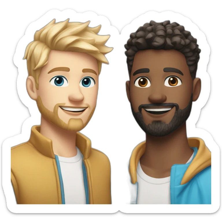 blond-guy-with-taper-fade,-straight-tiktok-guy-front-and-top-of-hair-and-dark-blonde-beard-and-blue-eyes-and-big-nose-and-scarf-on-the-middle-of-forehead sticker