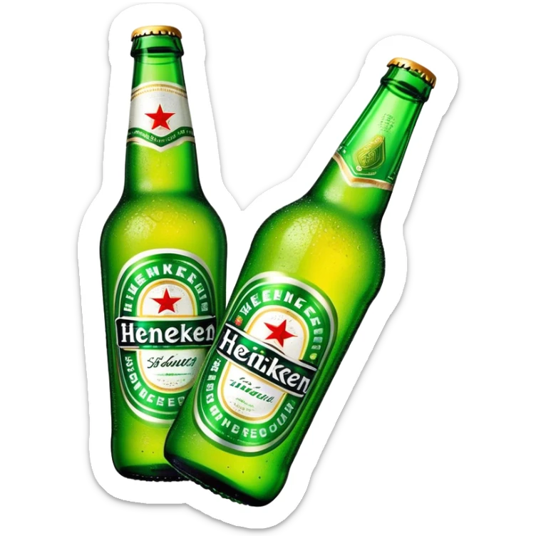 Cinematic Realistic Heineken Pop Culture Emoji, showcasing an iconic beer moment rendered with crisp textures and vibrant, energetic lighting. sticker