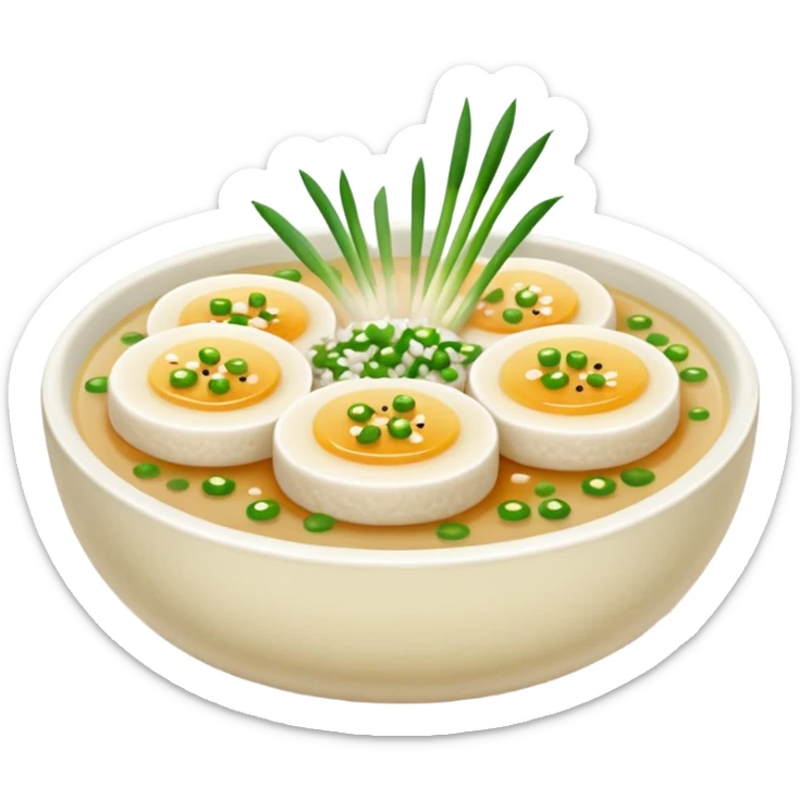Make an emoji of tteokguk, a traditional Korean food. sticker