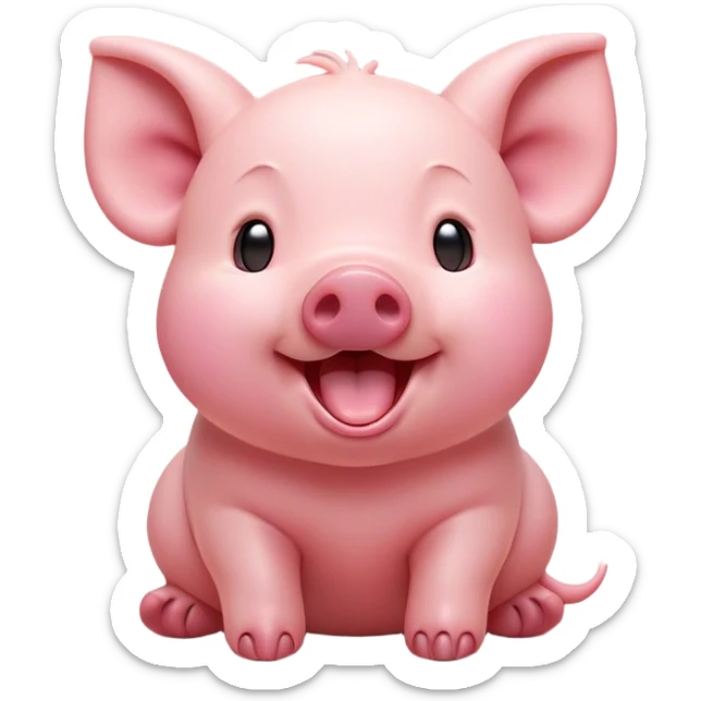Cinematic Cute Yawning Piglet Portrait Emoji, Head tilted slightly with a dramatic, wide-open yawn, showcasing a soft, delicate rosy-pink hide with tiny droopy ears, round beady eyes barely open in drowsy contentment, Simplified yet irresistibly adorable features, highly detailed, glowing with a soft, cozy glow, high shine, relaxed yet expressive, stylized with a touch of playful whimsy, bright and endearing, soft glowing outline, capturing the essence of a sleepy yet affectionate piglet, so drowsy it feels like it could stretch out of the screen and curl up for a nap! sticker