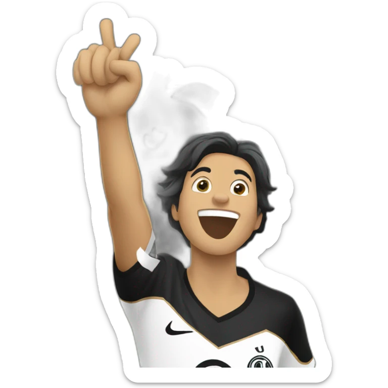 A Corinthians fan celebrate the victory.Try the real logo of Corinthians sticker