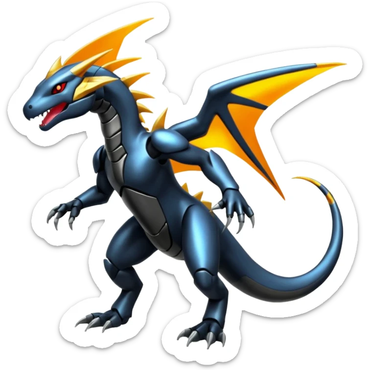 Futuristic Salandit-Zekrom-Palkia-Fakémon-hybrid-creature (full body)  sticker