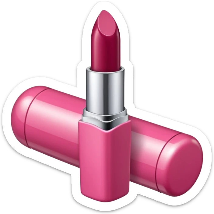 labial bordo con packaging cromado y algun detalle en rosa en el packaging sticker