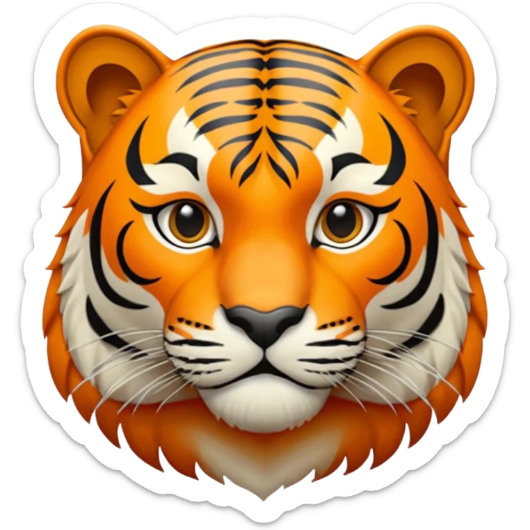 Tigre adulto feroz con la cara mas real no de caricatiraen la cima  sticker