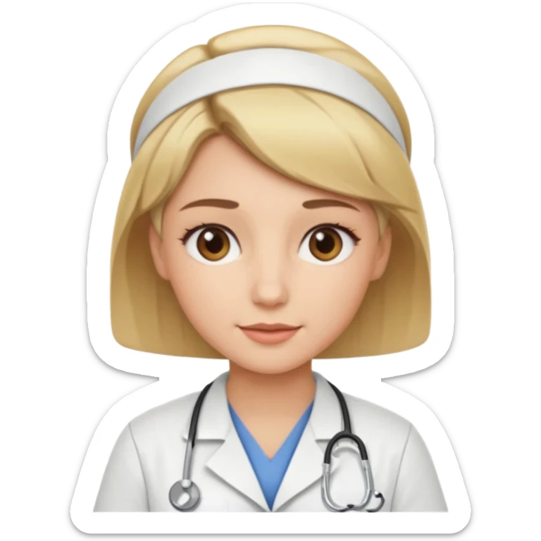 Hot nurse blonde wild short hair, Brown-blonde highlights 
 sticker