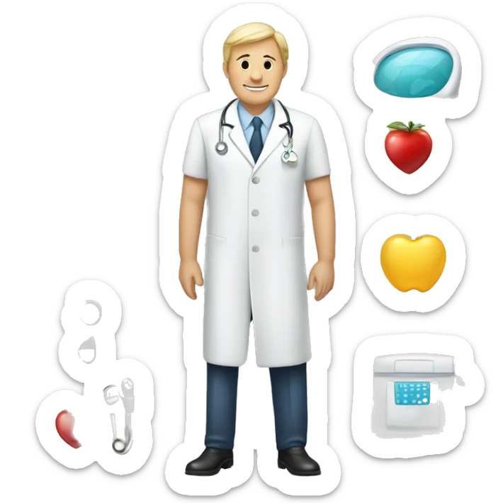 A rich healthy person with healthcare facilites sticker