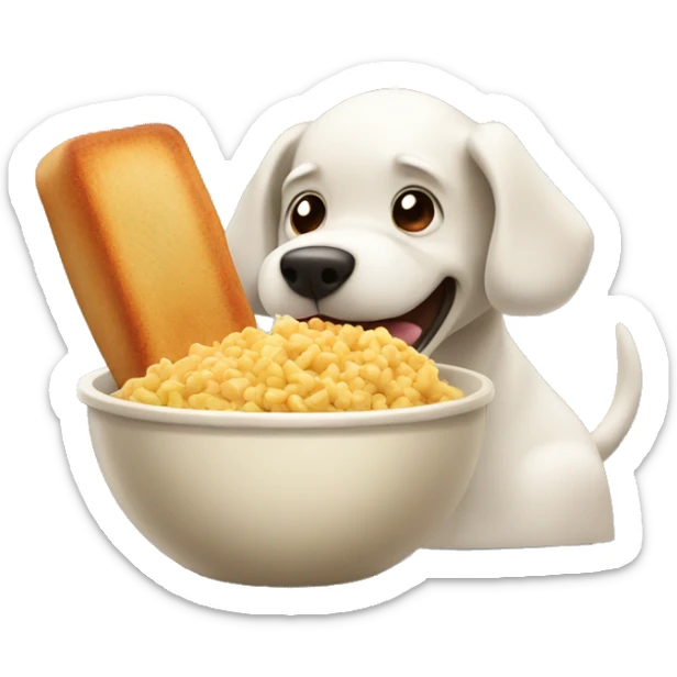dog that eat a food in the bowl recipe of food like chicken recipe  sticker