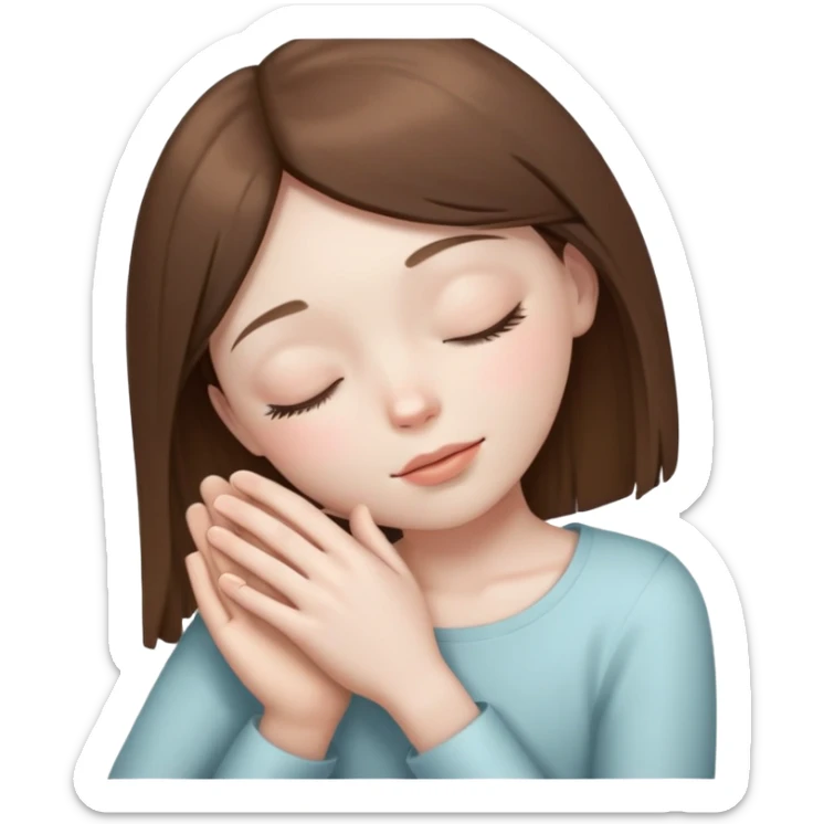 2 hands holding a girl with brown straight hairs neck with her eyes closed and her younger out like she is dead sticker