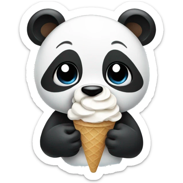 Panda eating ice cream sticker