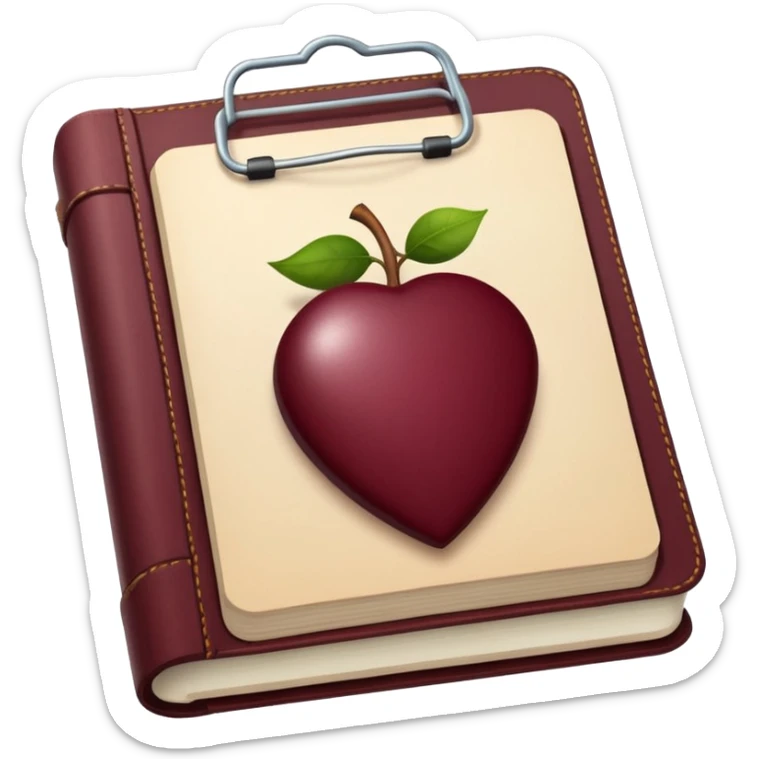 HAZ UN planificador de lista de objetivos en color vinotinto/rojo carmesí brillante, con hojas blancas sticker