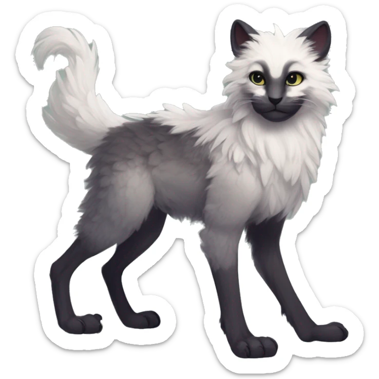  Cute Edgy Realistic Rare Fantasy Fluffy Slim Vernid-Trico-Melprin-species by LiLaiRa, by Falvie, full body sticker