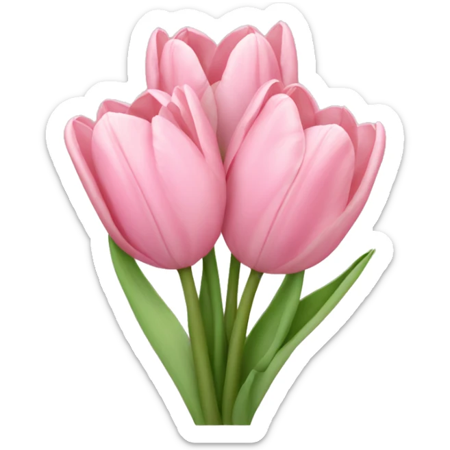 light pink tulip bouquet  sticker