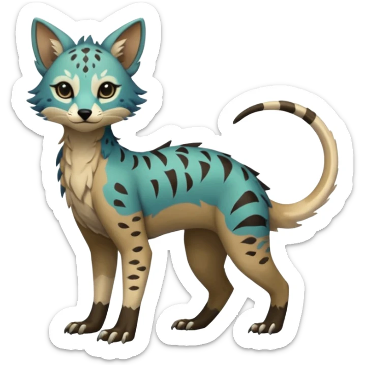 Modern Feral Rare Fantasy Vernid-Trico-species by LiLaiRa, random markings, full body sticker