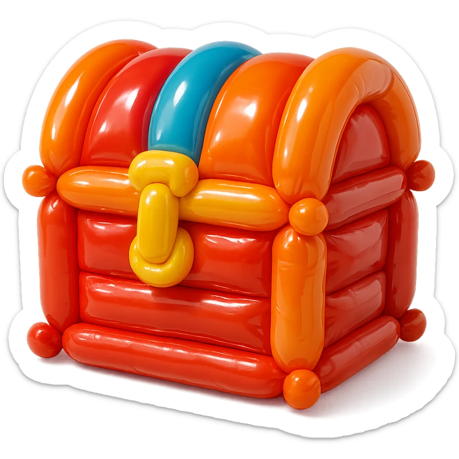 a chest, balloon style sticker