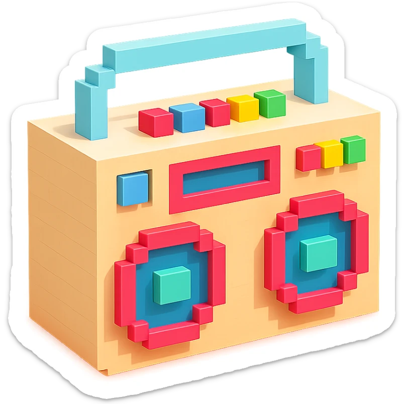 light beige boombox sticker