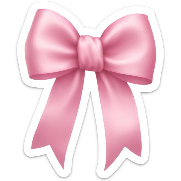 light pink ribbon bow sticker