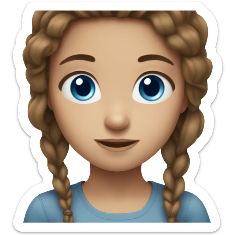 Girl with brown hair blue eyes sticker