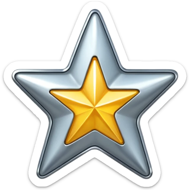 chrome star shiny sticker