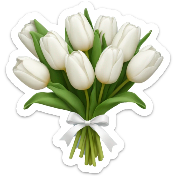 white tulip bouquet  sticker