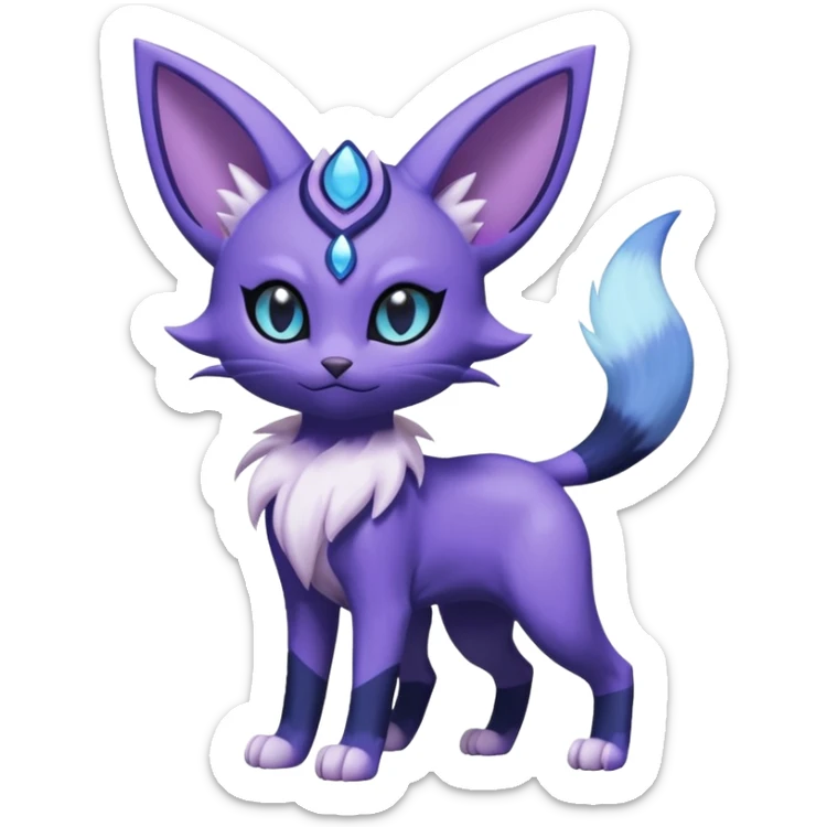 Espeon-Purrloin-Meowstic-Fakémon-hybrid-creature (full body)  sticker