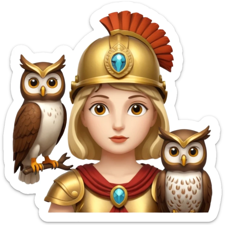 Minerva is the Roman goddess of wisdom, strategic warfare, commerce, and the arts, and is considered one of the most important Roman deities alongside Jupiter and Juno, forming the Capitoline Triad.  sticker