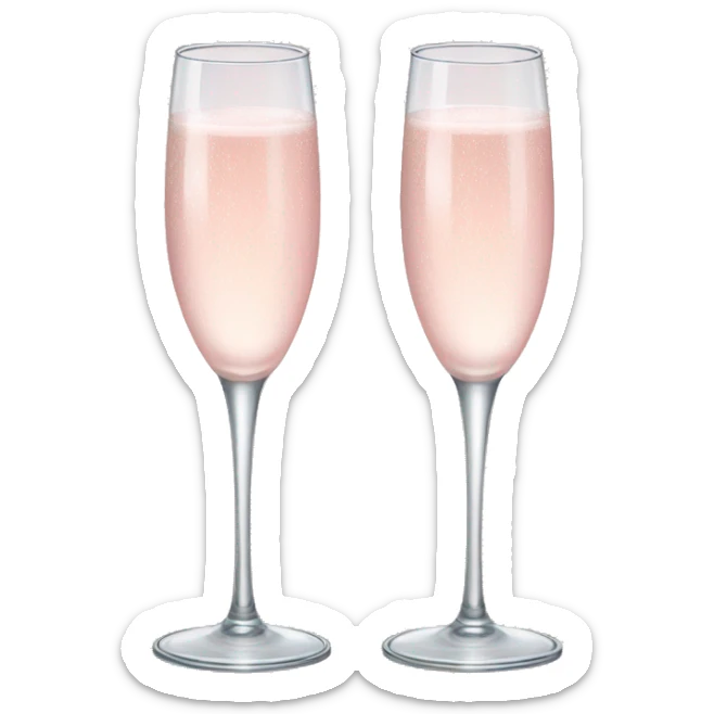 two pale pink champagne glasses sticker