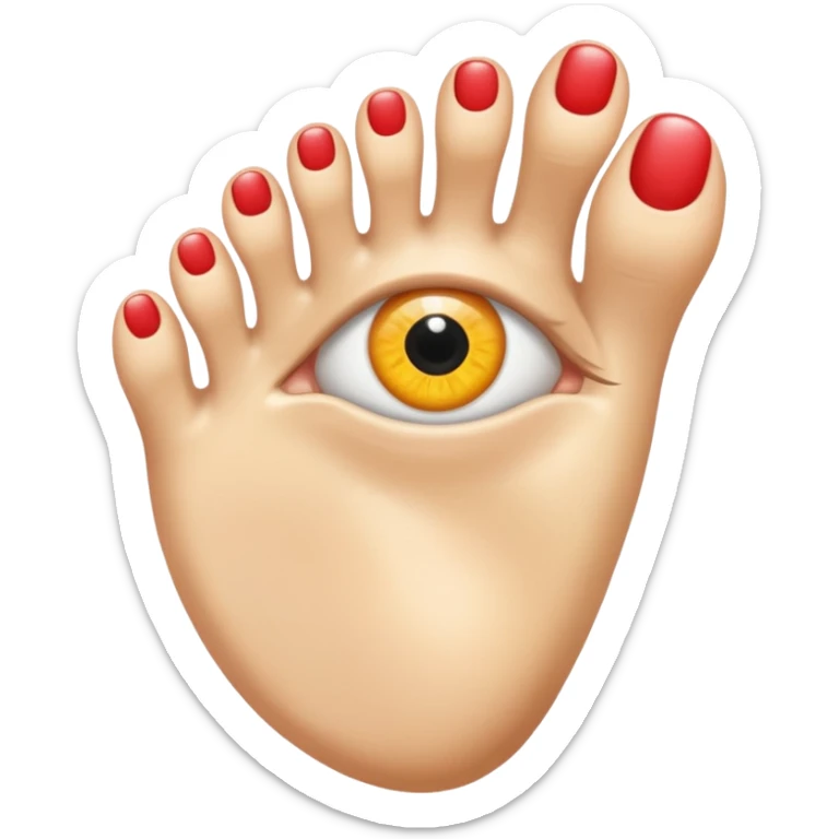 The foot emoji but everything EXCEPT the toes are the eye emoji sticker