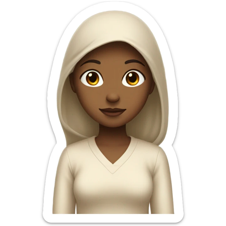 Beige mood girl sticker
