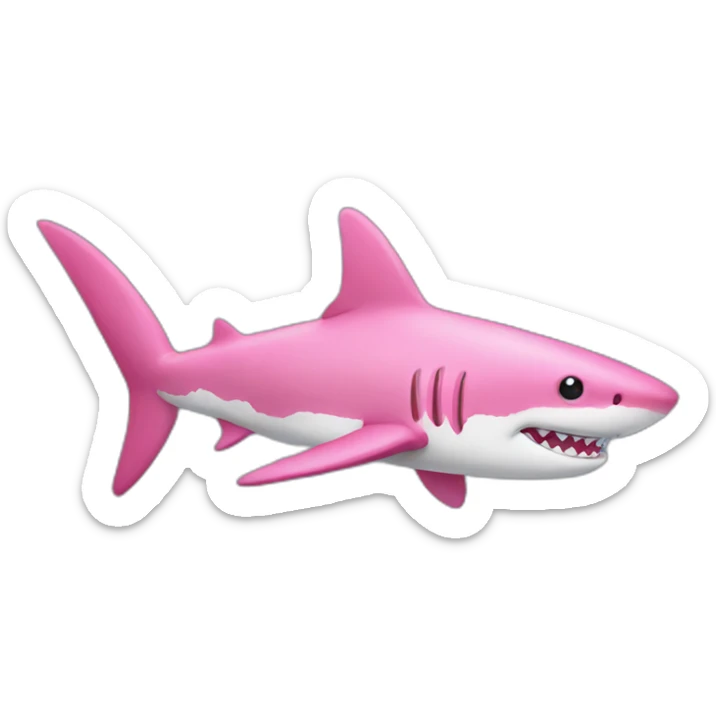 pink shark sticker