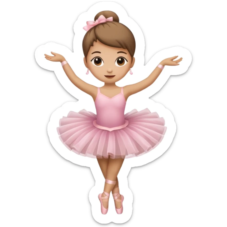 A cappuccino cup wearing a tutu and dancing gracefully like a ballerina sticker