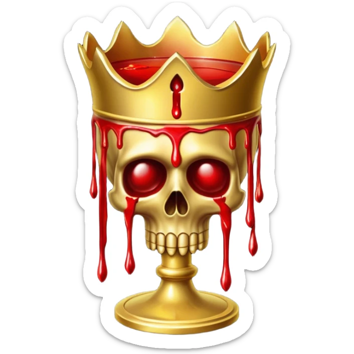 A creepy holy grail in the style of your bleeding skull art. sticker