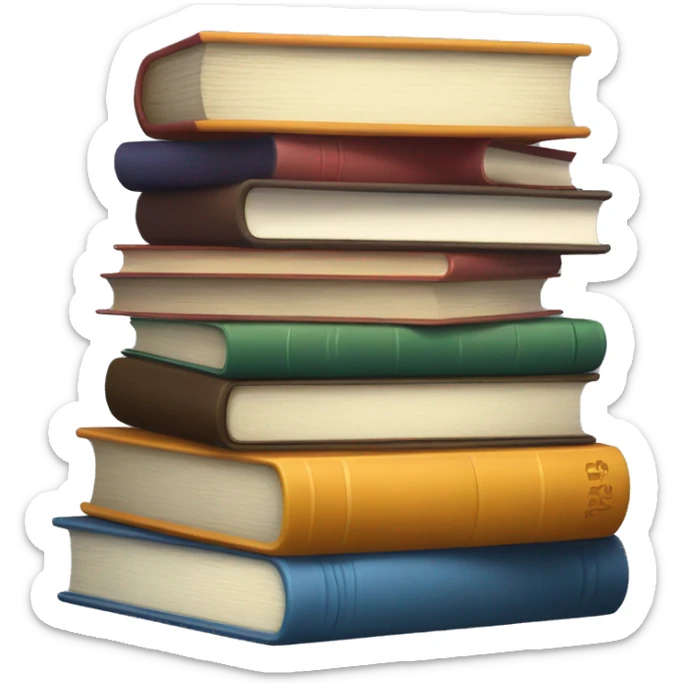 stack of books sticker